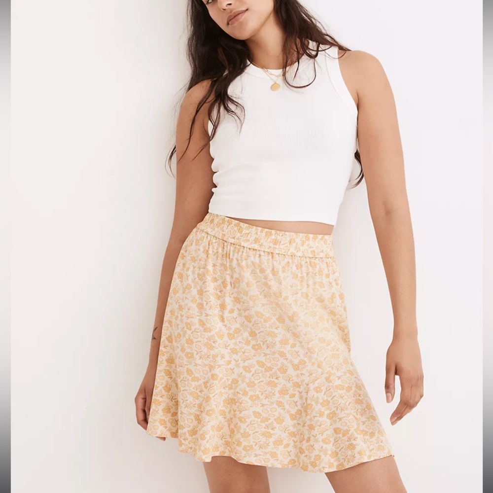 Pull on mini skirt in picola  floral Madewell